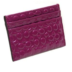 Coach Embossed Signature C Liquid Gloss Card Case